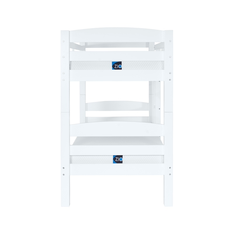 Pemberly Row Twin Over Twin Wood Bunk Bed in White Finish