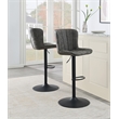 Pemberly Row Height Adjustable Swivel Stool 2-Pack in Charcoal Faux Leather