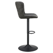 Pemberly Row Height Adjustable Swivel Stool 2-Pack in Charcoal Faux Leather