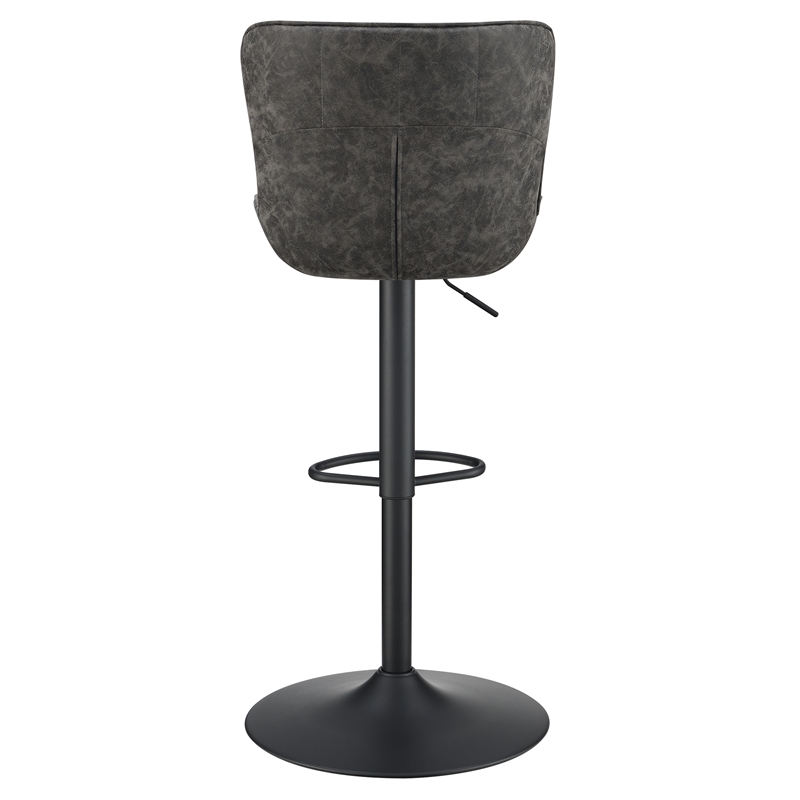 Pemberly Row Height Adjustable Swivel Stool 2-Pack in Charcoal Faux Leather