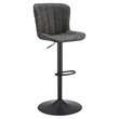 Pemberly Row Height Adjustable Swivel Stool 2-Pack in Charcoal Faux Leather