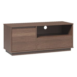 Pemberly Row Midcentury Mahogany Media Console in Warm Walnut Finish