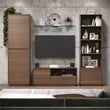 Pemberly Row Midcentury Mahogany Media Console in Warm Walnut Finish