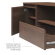 Pemberly Row Midcentury Mahogany Media Console in Warm Walnut Finish