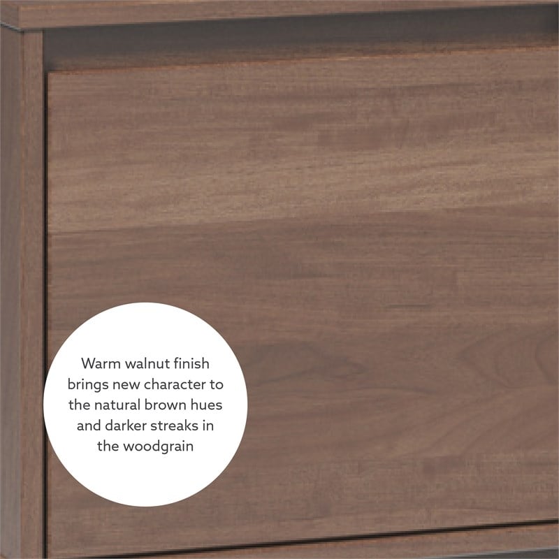 Pemberly Row Midcentury Mahogany Media Console in Warm Walnut Finish
