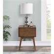 Pemberly Row Accent Table with Drawer and Tapered Legs in Walnut Finish
