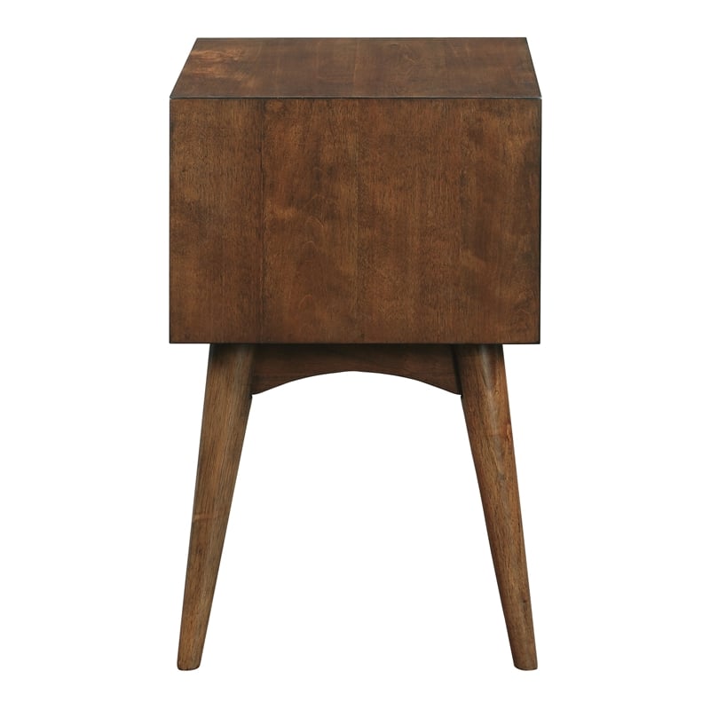 Pemberly Row Accent Table with Drawer and Tapered Legs in Walnut Finish
