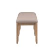 Pemberly Row Backless Acacia Bench with Upholstered Seat in Washed Gray
