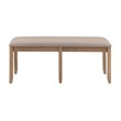 Pemberly Row Backless Acacia Bench with Upholstered Seat in Washed Gray