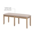 Pemberly Row Backless Acacia Bench with Upholstered Seat in Washed Gray