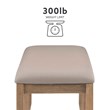 Pemberly Row Backless Acacia Bench with Upholstered Seat in Washed Gray