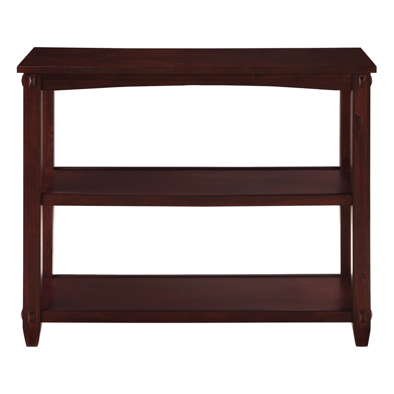 Pemberly Row 3-Shelf Console Table in Espresso Wood Finish