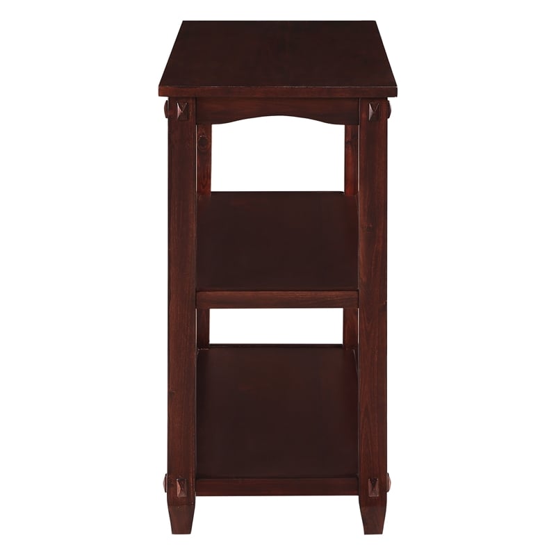 Pemberly Row 3-Shelf Console Table in Espresso Wood Finish