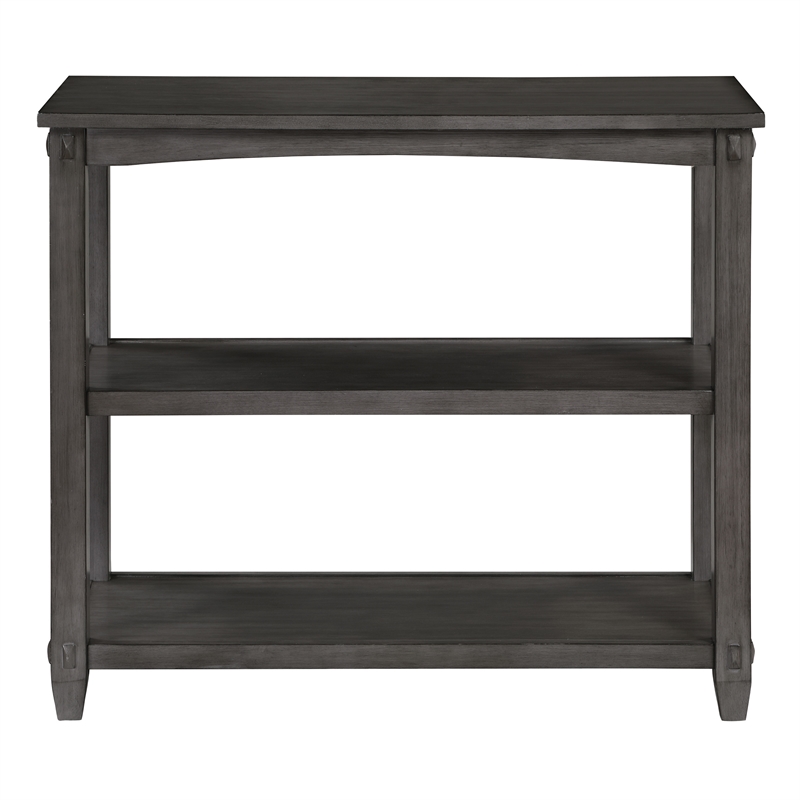Pemberly Row 3-Shelf Console Table in Slate Gray Wood Finish