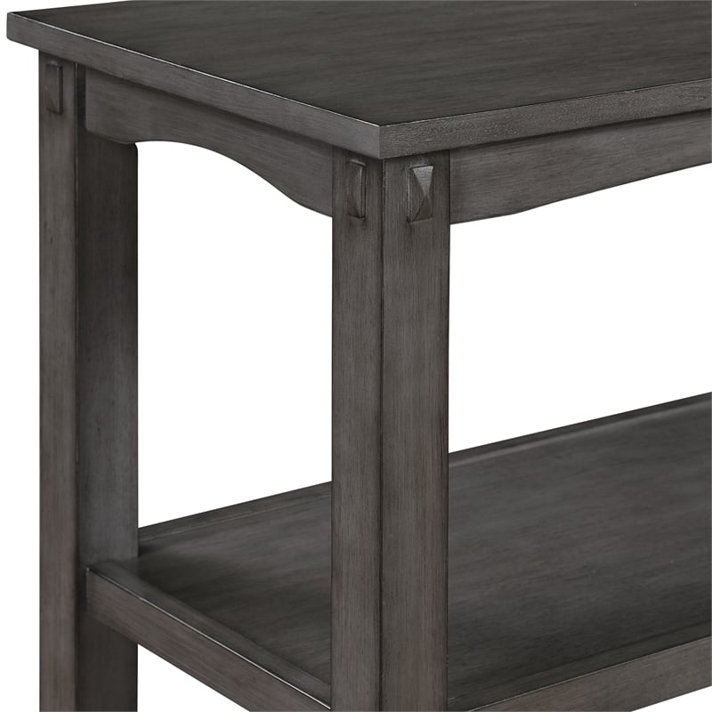 Pemberly Row 3-Shelf Console Table in Slate Gray Wood Finish