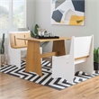 Pemberly Row Solid Pine Wood Dining Table with Honey Finish