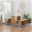 Pemberly Row Solid Pine Wood Dining Table with Honey Finish
