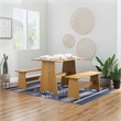 Pemberly Row Solid Pine Wood Dining Table with Honey Finish