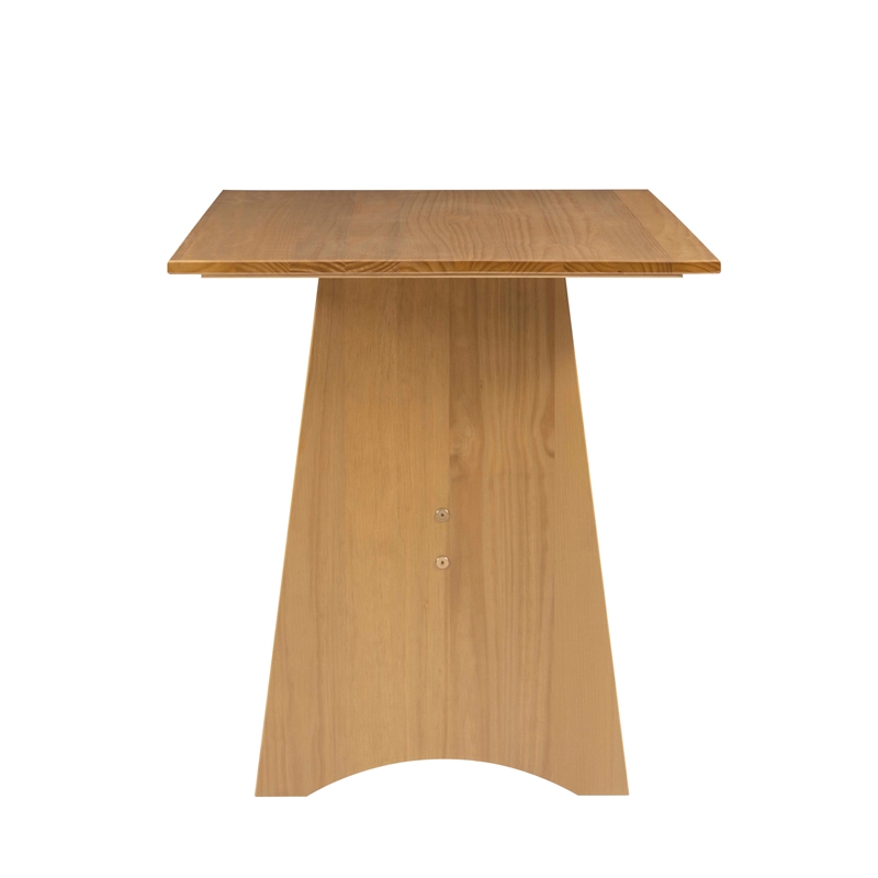 Pemberly Row Solid Pine Wood Dining Table with Honey Finish