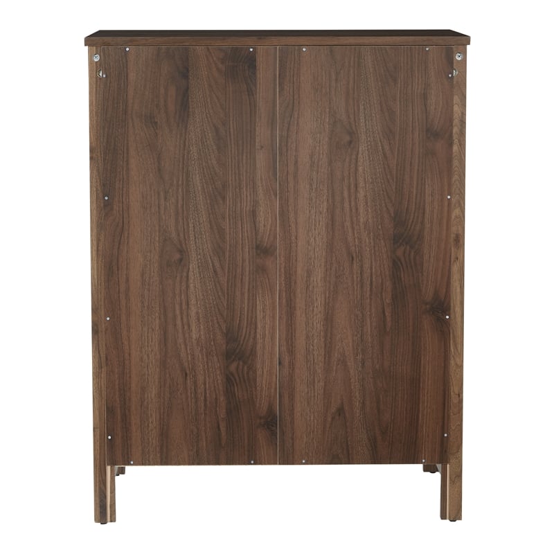 Pemberly Row Stonebrook 4-Drawer Chest in Classic Walnut Finish