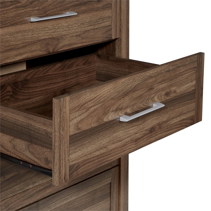 Pemberly Row Stonebrook 4-Drawer Chest in Classic Walnut Finish