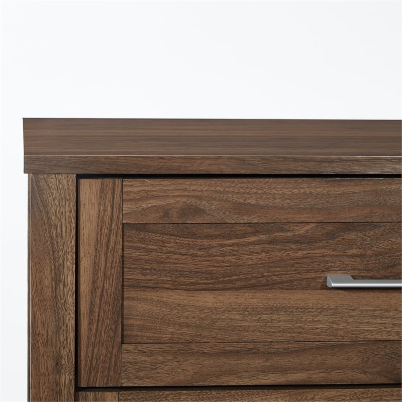 Pemberly Row Stonebrook 4-Drawer Chest in Classic Walnut Finish