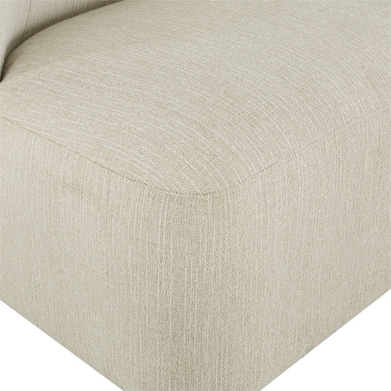 Pemberly Row Swivel Accent Chair in Linen White Fabric