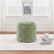 Pemberly Row Round Storage Ottoman with Tufted Design in Spring Green