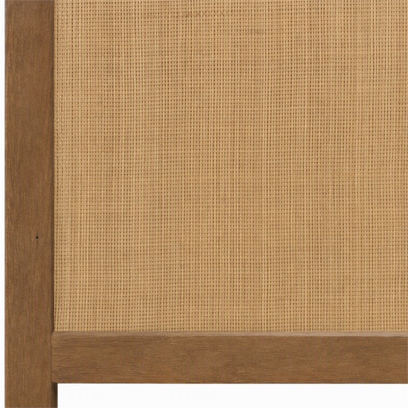 Pemberly Row Queen Panel Bed in Wheat Finish with Cane Detailing