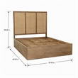 Pemberly Row Queen Panel Bed in Wheat Finish with Cane Detailing