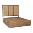 Pemberly Row Queen Panel Bed in Wheat Finish with Cane Detailing