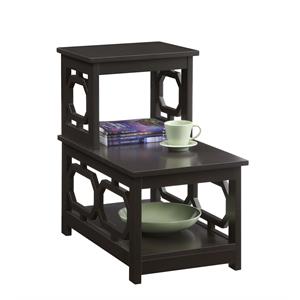 Pemberly Row Omega Chairside End Table with Espresso Finish