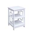 Pemberly Row Town Square End Table with Shelves in White Engineered Wood