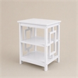 Pemberly Row Town Square End Table with Shelves in White Engineered Wood