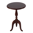 Pemberly Row Round Solid Mango Wood Pedestal Side Table in Brown Finish