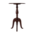 Pemberly Row Round Solid Mango Wood Pedestal Side Table in Brown Finish