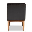 Pemberly Row Walnut Brown Tufted Dining Chair with Faux Leather Seat