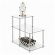 Pemberly Row Three-Tier End Table in Tempered Clear Glass and Steel