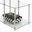 Pemberly Row Three-Tier End Table in Tempered Clear Glass and Steel