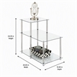 Pemberly Row Three-Tier End Table in Tempered Clear Glass and Steel