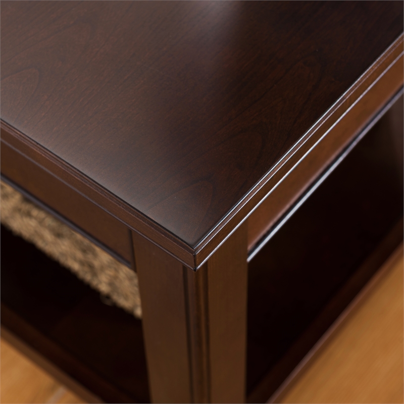 Pemberly Row Solid Wood Coffee Table in Chocolate Cherry Finish
