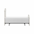Pemberly Row Twin Metal Spindle Panel Bed in Soft White Finish