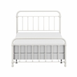 Pemberly Row Queen Metal Spindle Panel Bed in Soft White Finish
