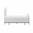 Pemberly Row Queen Metal Spindle Panel Bed in Soft White Finish