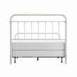 Pemberly Row Queen Metal Spindle Panel Bed in Soft White Finish