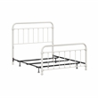 Pemberly Row Queen Metal Spindle Panel Bed in Soft White Finish