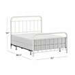 Pemberly Row Queen Metal Spindle Panel Bed in Soft White Finish