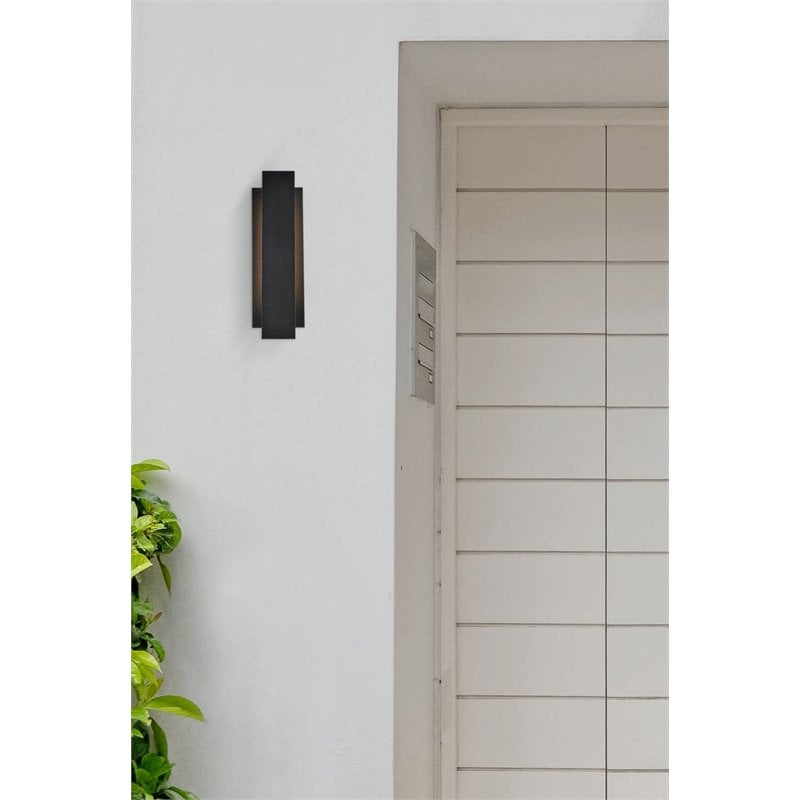 Pemberly Row 1-Light Modern Aluminum LED Wall Sconce in Black