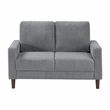 Pemberly Row Corduroy Fabric Track Arm Sofa in Gray