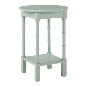 Pemberly Row Round Side Table with Curved Legs in Sage Green Wood
